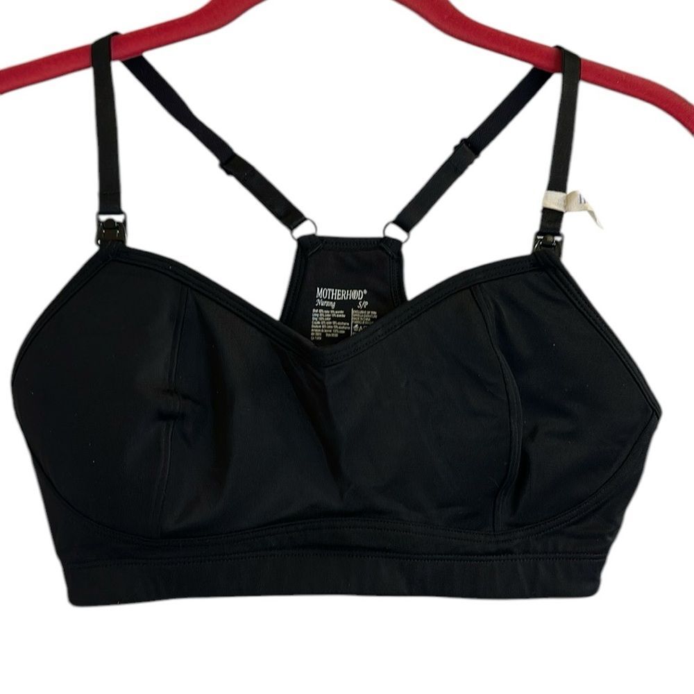 Motherhood Maternity Hannah Nursing Bra NEW Small Black Lightly Lined Wireless